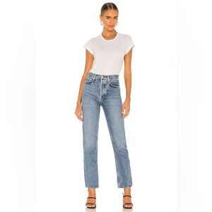 Agolde Women's Straight Leg Jeans in Light Blue Denim